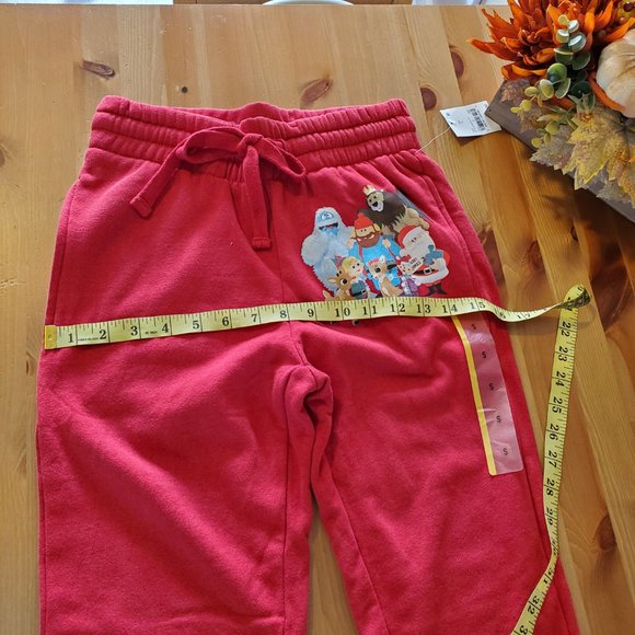 Rudolph the Red-Nosed Reindeer Adult Jogger Sweatpants - Red Size S - Picture 7 of 10